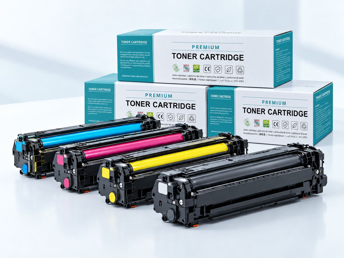 Compatible toner cartridges with Infotech packaging